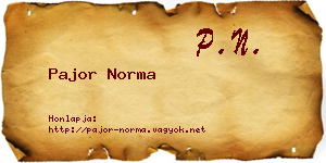 Pajor Norma névjegykártya